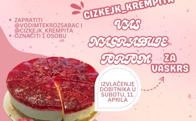 Čizkejk vam poklanja tortu za Vaskrs